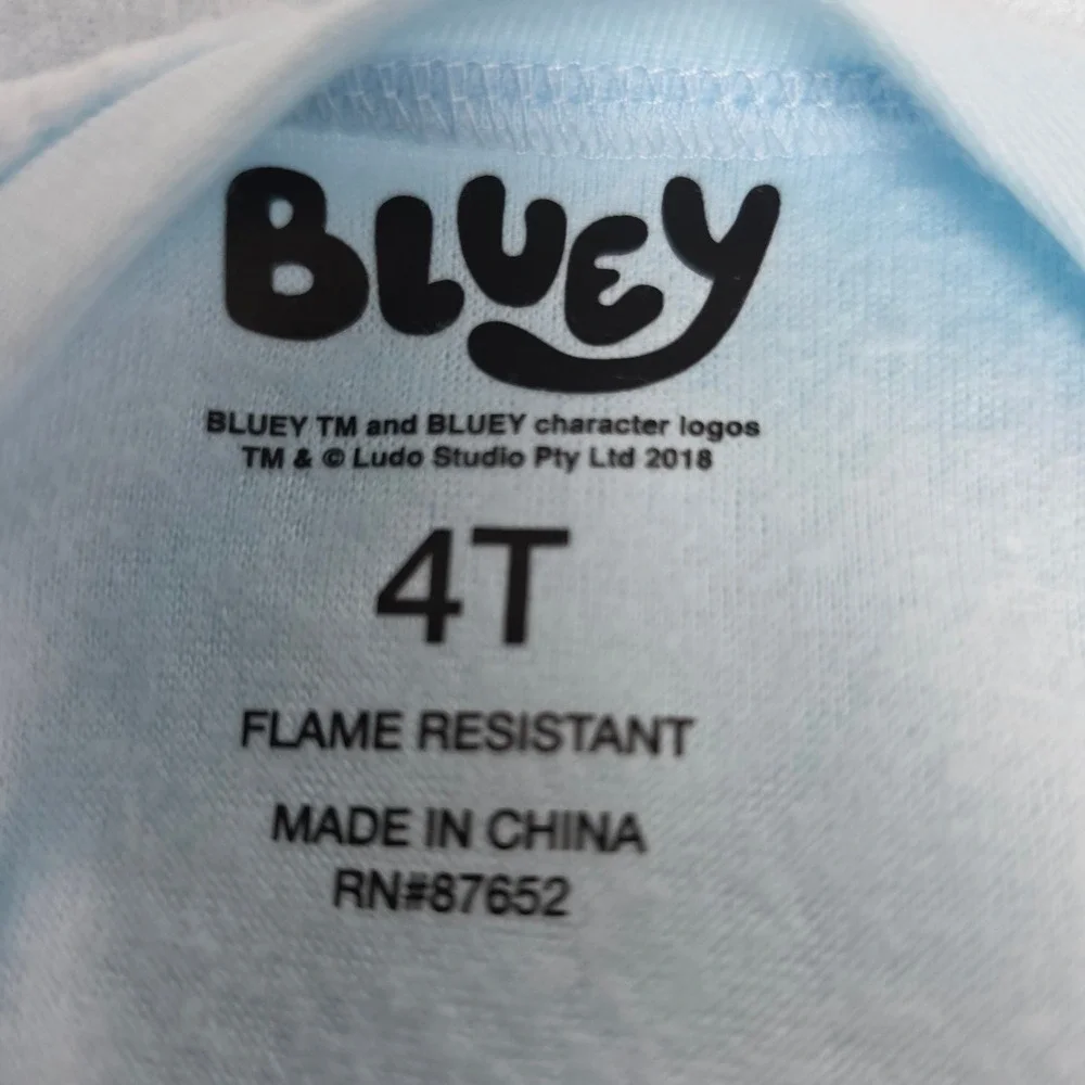 Bluey Toddler Boys 2PC Fleece Pajama Set Blue Striped Size  4T New with Tags